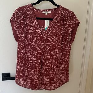 Burgundy Patterned Blouse